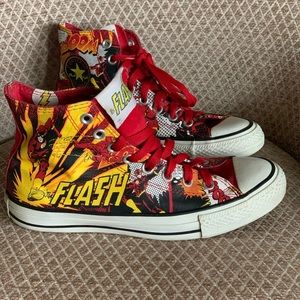 Converse
Chuck Taylor 
Design: The Flash Comics Men’s 7 & Women’s 9